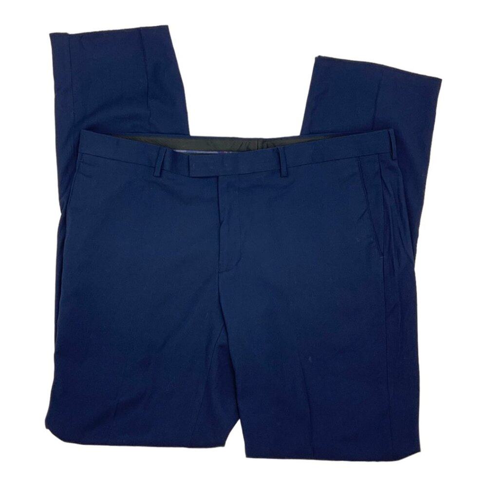 Soul of London Navy Blue Flat Front Dress Pants Trouser Size 41R NWOT